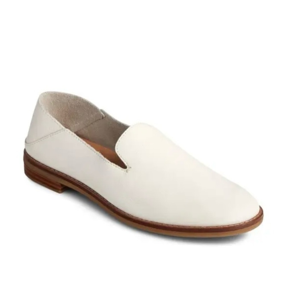 Sperry Seaport Levy Convertible Leather Loafer White Size 8